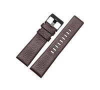 TVKSIPAR Apto For Pulsera De Cuero Genuino Fit For DIESEL DZ7311 DZ7332 DZ7314 DZ1405 DZ4323 Correa De Reloj Negro Marrón 22mm 24mm 26mm 28mm 30mm(B brown-black,28mm)