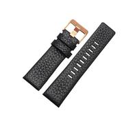 TVKSIPAR Apto For Pulsera De Cuero Genuino Fit For DIESEL DZ7311 DZ7332 DZ7314 DZ1405 DZ4323 Correa De Reloj Negro Marrón 22mm 24mm 26mm 28mm 30mm(B black-rose gold,30mm)
