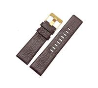 TVKSIPAR Apto For Pulsera De Cuero Genuino Fit For DIESEL DZ7311 DZ7332 DZ7314 DZ1405 DZ4323 Correa De Reloj Negro Marrón 22mm 24mm 26mm 28mm 30mm(B brown-gold,28mm)