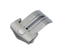 TVKSIPAR Cierre de correa de reloj con hebilla de mariposa sólida de despliegue de acero inoxidable de 18 mm y 20 mm for hombres(Silver,18mm)