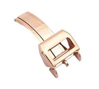 TVKSIPAR Cierre de reloj de acero inoxidable de 18 mm apto for hebilla plegable Fit For IWC for correa de reloj de nailon de cuero, hebillas desplegables, accesorios, botón de metal(Rose Gold)