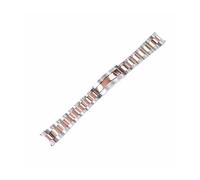 TVKSIPAR Correa De Acero De 20mm Con Hebilla Microajustable Apta For Pulsera Fit For Oyster For Submarino Log Nh35 Apta For Caja De Reloj Fit For SEIKO(Silver and rose Gold)