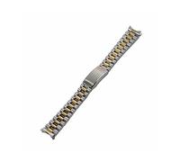 TVKSIPAR Correa de acero de estilo de fecha de día de 19mm y 20mm compatible con For Seiko 5 Sxns80 Snxs79 Snxs79k Snxs77k Snxs73, pulsera de reloj, piezas de repuesto(Silver and gold,19mm)