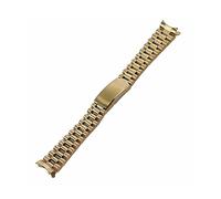 TVKSIPAR Correa de acero de estilo de fecha de día de 19mm y 20mm compatible con For Seiko 5 Sxns80 Snxs79 Snxs79k Snxs77k Snxs73, pulsera de reloj, piezas de repuesto(Gold,19mm)