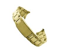 TVKSIPAR Correa De Acero Inoxidable De Metal Con Extremo Curvo Apta For Rolex For Pulsera For DATEJUST Accesorios De Banda De Reloj For Hombres 13 Mm 17 Mm 18 Mm 19 Mm 20 Mm 21 Mm(Gold,19mm)