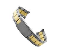 TVKSIPAR Correa De Acero Inoxidable De Metal Con Extremo Curvo Apta For Rolex For Pulsera For DATEJUST Accesorios De Banda De Reloj For Hombres 13 Mm 17 Mm 18 Mm 19 Mm 20 Mm 21 Mm(Middle gold,19mm)