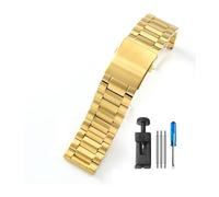 TVKSIPAR Correa De Acero Inoxidable For Reloj For Diésel DZ4316 DZ7395 DZ7305 DZ7330 4358, Correa De Acero Inoxidable De 24mm, 26mm Y 28mm For Hombre(DS-G01-Golden,22mm)