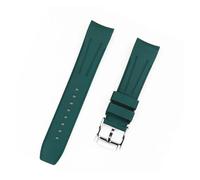 TVKSIPAR Correa de caucho de flúor FKM curvada 20 mm 21 mm 22 mm Apto for Omega Apto for Seamaster 300 Apto for Rolex Apto for Water Ghost Apto for Seiko Sport Watchband(Green,20mm)
