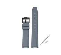 TVKSIPAR Correa De Goma Con Extremo Curvo For Omega X Fit For Swatch Fit For MoonSwatch Hebilla De Acero Inoxidable Hombres Mujeres Deporte Pulsera De TPU Impermeable Banda 20 Mm(Grey black)
