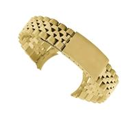 TVKSIPAR Correa de metal con extremo curvo apta for correas de reloj For Rolex 18/19/20/21 mm Serie de bandas de acero inoxidable sólido for accesorios de pulsera for hombres For DATEJUST(Gold,21mm)