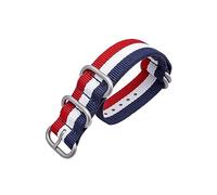TVKSIPAR Correa De Nailon Con Cierre De Anillo Mate For Hombre(RedWhiteBlue-silver,22mm)