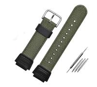TVKSIPAR Correa de nailon for reloj Fit For Casio SGW-300 AQ-S810W AE1200WH/1300, correa de repuesto anticaída de 18mm(Green-silver A)
