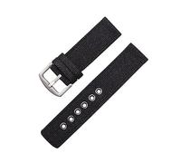 TVKSIPAR Correa de nylon de lona 18 mm 20 mm 22 mm 24 mm Correa de reloj Camuflaje negro Correa de reloj Piezas de reloj(Black,22mm)
