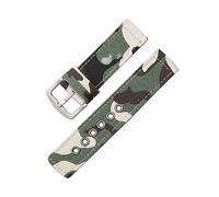 TVKSIPAR Correa de nylon de lona 18 mm 20 mm 22 mm 24 mm Correa de reloj Camuflaje negro Correa de reloj Piezas de reloj(Camouflage green,22mm)