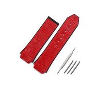 TVKSIPAR Correa De Piel De Vaca Loca Roja, Accesorios De Reloj Aptos For La Serie For HUBLOT, Correa De Goma Deportiva Impermeable De 19mm X 25mm For Hombres Y Mujeres(Style2)