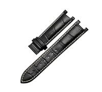 TVKSIPAR Correa De Reloj Con Muescas De Piel De Vacuno Con Grano De Cocodrilo, Compatible For GC, For Guess Y For Pasha, De Piel Resistente Al Agua, 20 X 11 Mm Y 22 X 13 Mm For Hombre.(Black-b-no clas