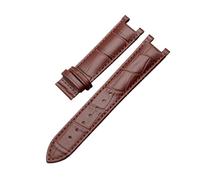 TVKSIPAR Correa De Reloj Con Muescas De Piel De Vacuno Con Grano De Cocodrilo, Compatible For GC, For Guess Y For Pasha, De Piel Resistente Al Agua, 20 X 11 Mm Y 22 X 13 Mm For Hombre.(Brown-c-no clas