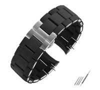 TVKSIPAR Correa de reloj de acero en silicona for relojes AR5890 AR5889 AR5858 AR5920 AR5868 AR8023, correas de 23mm for hombre y mujer de 20mm(Black silver,23mm for men)