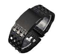 TVKSIPAR Correa de reloj de acero inoxidable apta for diésel DZ4316 DZ7395 DZ7305, pulsera de Metal sólido for hombre, pulsera de plata de 22mm, 24mm, 26mm, 28mm y 30mm(Black,30mm)