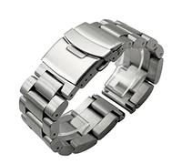 TVKSIPAR Correa de reloj de acero inoxidable negra, pulsera de 22mm, 24mm, 26mm, apta for diésel for hombresDZ4343 DZ7305, correa de reloj de Metal de engrosamiento sólido(Silver,22mm)