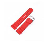 TVKSIPAR Correa de reloj de buceo 20mm 22mm silicona hombres deporte impermeable pulsera pulsera accesorios aptos for Seiko SKX007 SRP777J1(Red S,22mm)
