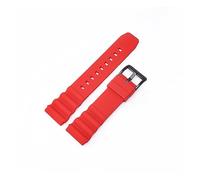 TVKSIPAR Correa de reloj de buceo 20mm 22mm silicona hombres deporte impermeable pulsera pulsera accesorios aptos for Seiko SKX007 SRP777J1(Red B,22mm)