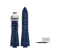 TVKSIPAR Correa De Reloj De Cuero De 26 X 12 Mm Apta For Tissot For La Serie For PRX De 40 Mm T137.407/T137.410 For Hombre Informal(Blue silver buckle)