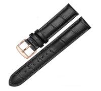 TVKSIPAR Correa de reloj de cuero de repuesto Universal, correa de cuero for hombres y mujeres, 12mm, 14mm, 16mm, 18mm, 19mm, 20mm, 21mm y 22mm(Black Rosegold,18mm)