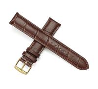 TVKSIPAR Correa de reloj de cuero de repuesto Universal, correa de cuero for hombres y mujeres, 12mm, 14mm, 16mm, 18mm, 19mm, 20mm, 21mm y 22mm(Brown Gold,18mm)
