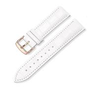 TVKSIPAR Correa de reloj de cuero de repuesto Universal, correa de cuero for hombres y mujeres, 12mm, 14mm, 16mm, 18mm, 19mm, 20mm, 21mm y 22mm(White Rosegold,16mm)