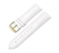 TVKSIPAR Correa de reloj de cuero de repuesto Universal, correa de cuero for hombres y mujeres, 12mm, 14mm, 16mm, 18mm, 19mm, 20mm, 21mm y 22mm(White Gold,14mm)