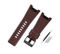 TVKSIPAR Correa De Reloj De Cuero For Hombre, Pulsera Con Muescas De 32mm, Compatible Con Diésel DZ1216 DZ1273 DZ4246 DZ4247DZ287(A Brown-black)