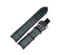 TVKSIPAR Correa De Reloj De Cuero Genuino Compatible Con For Tissot T035 PRC200 T055 T097, Correa De Reloj Con Hebilla De Mariposa, Pulsera De Muñeca(Black black clasp,22mm)
