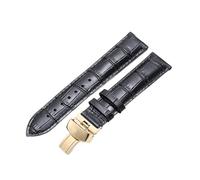 TVKSIPAR Correa de reloj de cuero genuino for Tissot Fit for Le Locle T41 T006 PRC200 Correa de reloj 18 19 20 21 22 mm Pulsera de correa de muñeca 1853 Correa de reloj(Black gold clasp,18mm)