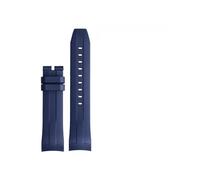 TVKSIPAR Correa de reloj de goma con extremo curvado, apta for Tissot 1853, estrella de mar, buceo, T120, correa de silicona T120417A, pulsera de 22mm, hombre, negro y azul(Blue-no buckle)