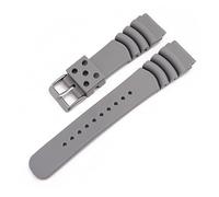 TVKSIPAR Correa de reloj de goma de buceo de 20mm, 22mm, 24mm, pulsera deportiva de silicona resistente al agua, pulsera de reloj apta for Seiko Diver Scuba Fit for Casio(Grey S,20mm)
