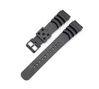 TVKSIPAR Correa de reloj de goma de buceo de 20mm, 22mm, 24mm, pulsera deportiva de silicona resistente al agua, pulsera de reloj apta for Seiko Diver Scuba Fit for Casio(Black B,22mm)