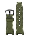 TVKSIPAR Correa De Reloj De Lona Y Cuero For Hombre De 26 Mm, Compatible For Casio GST-B100, S130, W300GL, 400G, W330, GST-W120L, S120, W130L Y S100.(Green canvas black)