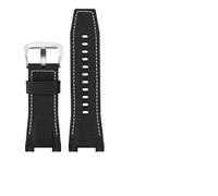 TVKSIPAR Correa De Reloj De Lona Y Cuero For Hombre De 26 Mm, Compatible For Casio GST-B100, S130, W300GL, 400G, W330, GST-W120L, S120, W130L Y S100.(Black white canvas)
