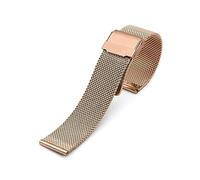 TVKSIPAR Correa de reloj de malla de 0,6mm apta for DW Universal Milanese correa de acero inoxidable pulsera 8/10/12/14/16/18/20/22/24mm herramienta(0.6mm-Rose Gold,12mm)
