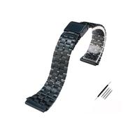 TVKSIPAR Correa De Reloj De Metal Cuadrada Pequeña Retro Compatible For Casio A158WA A168/A159/A169/B650/AQ230 Pulsera De Acero Inoxidable De 18mm(B blue)