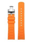 TVKSIPAR Correa De Reloj De Silicona Curvada De Liberación Rápida TW For Mido Fit For Helmsman M049.526.17/11 Television TW, Compatible Con Correa De Reloj De 22 Mm For Hombre.(B-orange-silver)