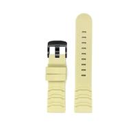 TVKSIPAR Correa De Reloj De Silicona De 24 Mm Fit For Luminox XS3749 3789 3741 3745, Pulsera Deportiva Resistente Al Agua For Hombre, Accesorios De Reloj(Beige-black buckle)