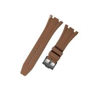 TVKSIPAR Correa de reloj de silicona de caucho de 27 mm, 28 mm, 30 mm, apta for AP Fit for Royal Fit for Oak Offshore Series, correa de reloj for mujer y hombre, pulsera suave(Brown-black,30mm)