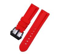 TVKSIPAR Correa de reloj deportiva de silicona suave de 22 mm, 24 mm y 26 mm, color amarillo, rojo y verde, resistente al agua, accesorios de repuesto for reloj for hombre(Red-b,24mm)