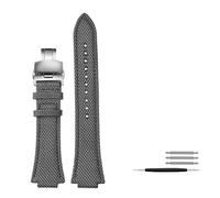 TVKSIPAR Correa De Reloj For Casio Edifice EFB-680 ECB-10PB/DP/YD/HR GST-B400 De 26 X 14 Mm Y 26 X 12 Mm Convexa For Hombre.(Grey silver Folding,26.12mm)