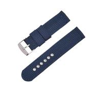 TVKSIPAR Correa de reloj impermeable de 16mm, 18mm, 20mm, 22mm y 24mm, correa de nailon suave y cómoda, correa de reloj de lona de repuesto Universal(Navy blue,24mm)
