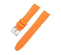 TVKSIPAR Correa De Silicona De 20 Mm Y 22 Mm For Swatch Banda De Reloj De Goma Con Arco De Extremo Curvo Universal Apta For Pulsera Impermeable Deportiva Rolex Apta For Citizen(Orange,22mm)