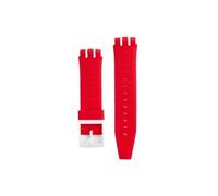 TVKSIPAR Correa de silicona de 24mm apta for reloj For Swatch, correa de goma for reloj de boca cóncava, accesorios deportivos de repuesto for reloj y pulsera(Red)
