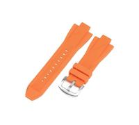 TVKSIPAR Correa De Silicona De 29mm X 13mm For Reloj Suave Compatible For Michael Kors MK8184 MK8729 MK9020 MK8152 MK9020 MK9026, Accesorio For Pulseras(Orange-silver)